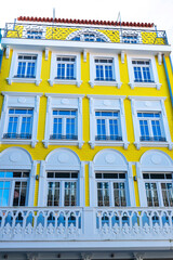Facade of an old classic building, Braga, Portugal