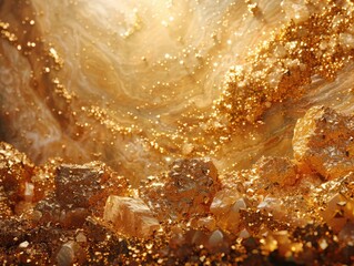 Abstract Luxury Gold Crystal Background