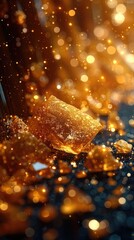 Abstract Luxury Gold Crystal Background
