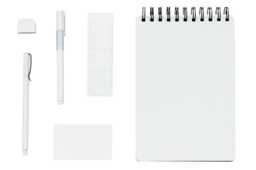 Set of stationery on workspace design element