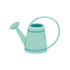 Watering can isolated on white background. Flat vector illustration of gardening tool. Housekeeping equipment.