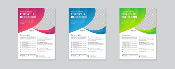 A bundle of 2 templates of different colors a4 flyer template, modern business flyer template, abstract business flyer and creative design