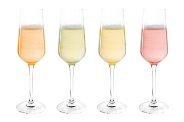 Mixed champagne glasses png product mockup