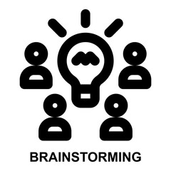 brainstorming, brainstorm, team, idea, solution, innovation expanded agile outline icon for web mobile app presentation printing