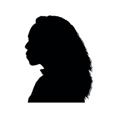 African american woman face side view portrait silhouette.