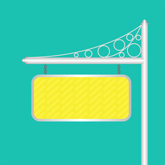 Yellow blank boards signs. Vector illustration. stock image.