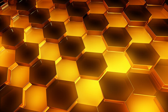 Background image with a honeycomb pattern that shines like gold.