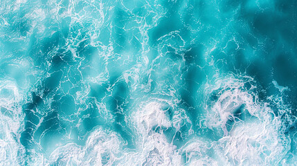 Fototapeta premium An image displaying the essence of a vibrant turquoise ocean with gentle white foam patterns, perfect for an abstract natural background. through abstract art.
