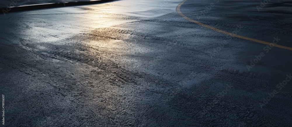 Poster Road made of asphalt in a contemporary urban area