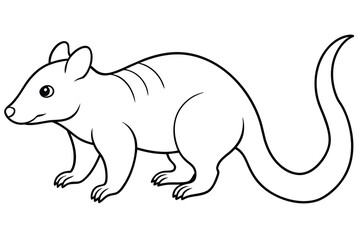 Silky anteater line art vector illustration