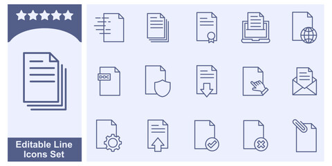 Document set icon symbol template for graphic and web design collection logo vector illustration
