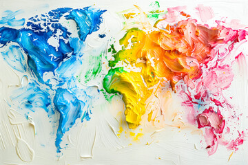 Colorful painted world map