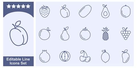 fruits set icon symbol template for graphic and web design collection logo vector illustration
