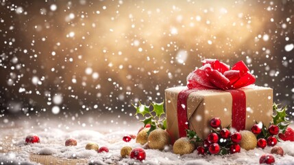 Merry Christmas and Happy New Year background with gift boxes