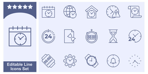 Time and Clock set icon symbol template for graphic and web design collection logo vector illustration