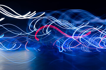 City night  lights abstract background, motion blur