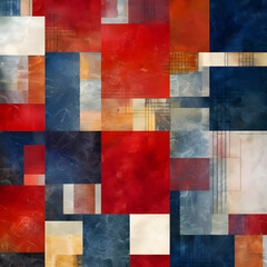 abstract background with geometric elements in blue, red and yellow colors