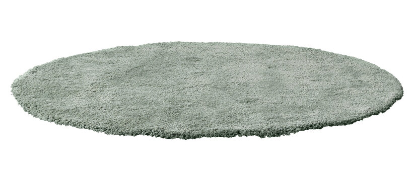 Gray fluffy rounded shape floor carpet design element