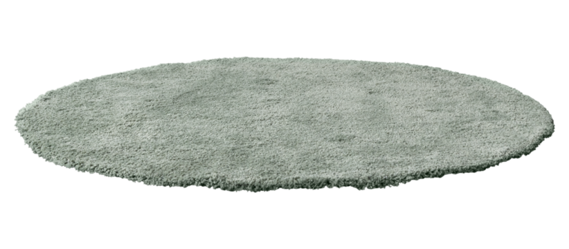 Gray fluffy rounded shape floor carpet design element