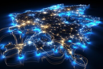 Digital Network Connection: Illustrating the Concept of Global Connectivity and Media