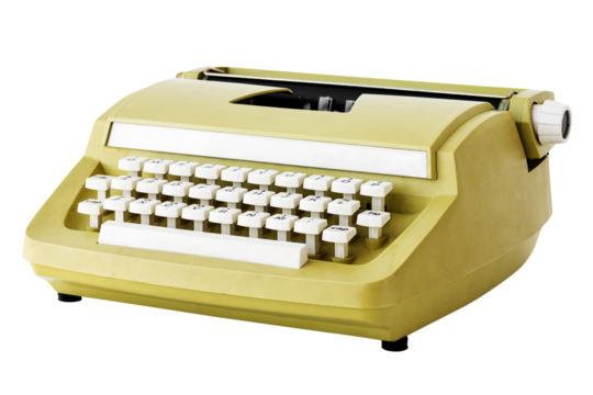 Retro pastel yellow typewriter design element