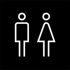 male and female toilet symbols. gender icon. restroom pictogram. WC sign. 