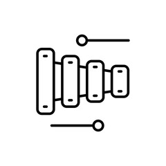 Xylophone outline icons, minimalist vector illustration ,simple transparent graphic element .Isolated on white background
