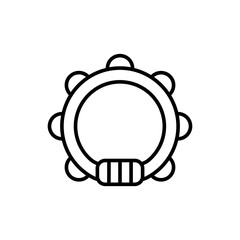 Tambourine outline icons, minimalist vector illustration ,simple transparent graphic element .Isolated on white background