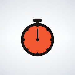Stopwatch or timer icon, logo. Chronometer, deadline time interval sign. Time measurement Stock vector illustration isolated on white background.