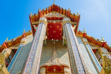 Buddhist Temple Wat Suthat, Bangkok, Thailand, Magnificent architecture of Asia