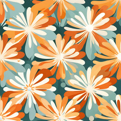 Fototapeta na wymiar Seamless floral pattern with daisies. Vector illustration.