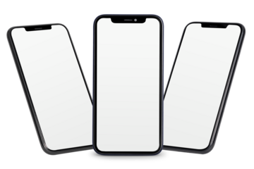 Mobile phone screen mockup png digital device