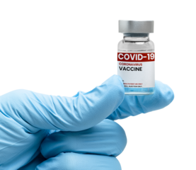 Png COVID-19 injection bottle in doctor's hand mockup