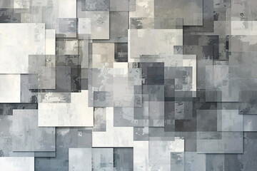 Abstract composition of overlapping grey squares on a textured background wallpaper
