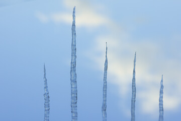 icicles on a blue sky