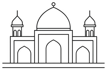 Masjid line art vector illustration