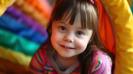 Fototapeta na wymiar Analyze the physical and developmental characteristics associated with Down syndrome