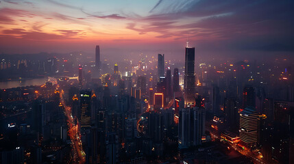 Fototapeta premium skyscraper city view modern city professional