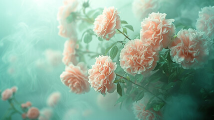 A whisper of pale jade and blush pink, with a delicate touch of gold, like the first light of dawn. 