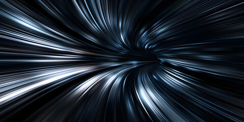 Concentric lines of light creating a dynamic speed effect on a dark background