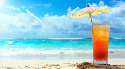Beach cocktail clipart garnished with a paper umbrella