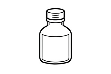 Medicine bottle line art vector illustration