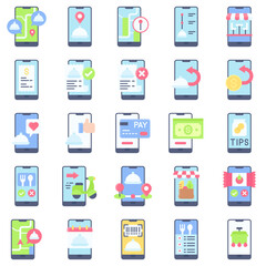 Food delivery Application flat vector icons set 2 - 789335918