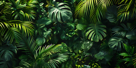 Lush tropical jungle backdrop for eco-friendly product presentations, emphasizing green and natural environments 