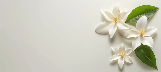 Serenity of spring  minimalistic abstract white background with beautiful natural elements