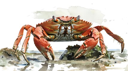 Crab clipart scuttling along the shoreline