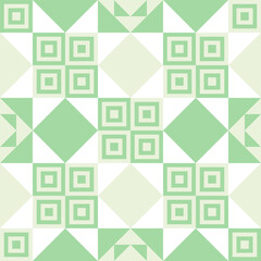 Abstract green background. Green and beige squares of various shapes. Seamless pattern, isolated. Background for textile, paper, cover, dishes, interior decor.