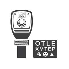 illustration of retinoscope, vector art.