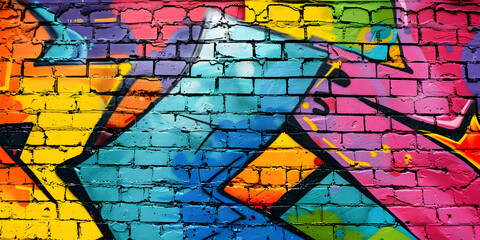 Urban graffiti art background, vibrant and edgy, perfect for youth-oriented products like sneakers or casual wear