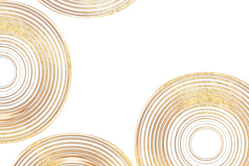 DIY textured circle border png in gold experimental abstract art